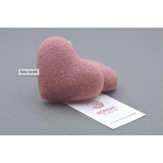 KONJAC sponge with French red clay heart 1 pc